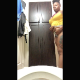 A black woman records herself from a rear perspective as she pisses and shits into a toilet. Presented in 720P vertical HD format video. About 2 minutes.